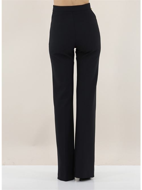 Stretch crêpe palazzo trousers with belt ELISABETTA FRANCHI | PAT3546E2.110